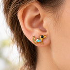 Boucle d'oreille Gecko Opale portée sur le lobe