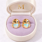 Paire de boucles d'oreilles Phoque Opale dans son coffret cadeau