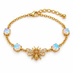Bracelet Abeille Opale doré sur fond blanc