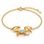 Bracelet Dragon Opale doré sur fond blanc