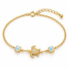 Bracelet Tortue Opale doré sur fond blanc